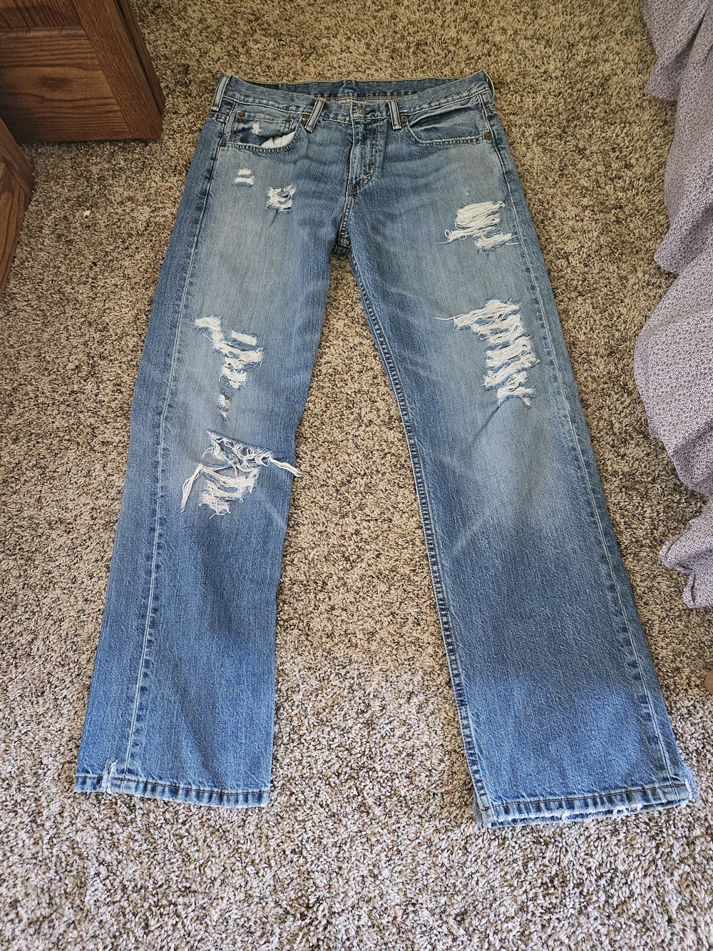Levi's Distressed Light Blue Jeans